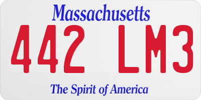 MA license plate 442LM3