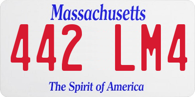 MA license plate 442LM4
