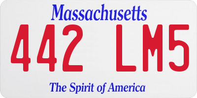 MA license plate 442LM5