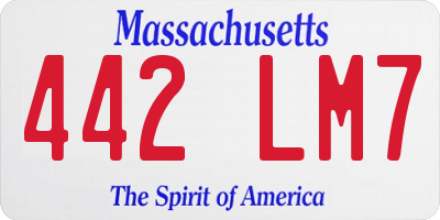 MA license plate 442LM7