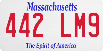 MA license plate 442LM9