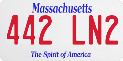 MA license plate 442LN2