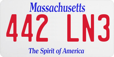 MA license plate 442LN3
