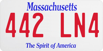 MA license plate 442LN4