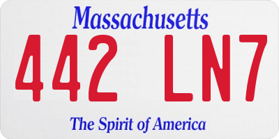 MA license plate 442LN7
