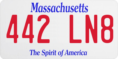 MA license plate 442LN8