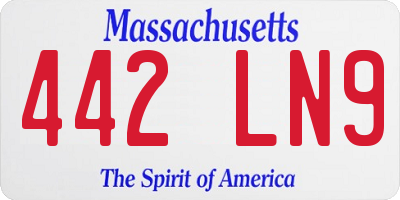 MA license plate 442LN9