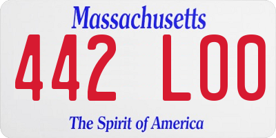 MA license plate 442LO0