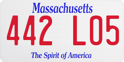 MA license plate 442LO5