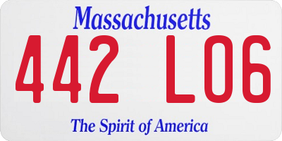 MA license plate 442LO6