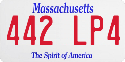 MA license plate 442LP4