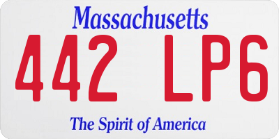 MA license plate 442LP6