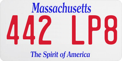 MA license plate 442LP8