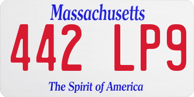MA license plate 442LP9