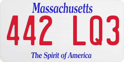 MA license plate 442LQ3