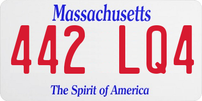 MA license plate 442LQ4