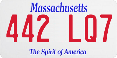 MA license plate 442LQ7