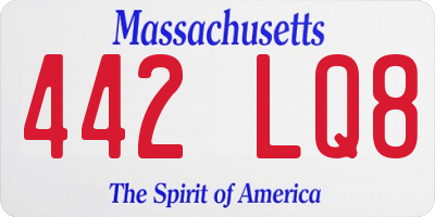 MA license plate 442LQ8