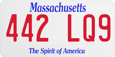 MA license plate 442LQ9