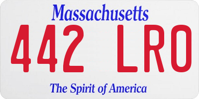 MA license plate 442LR0