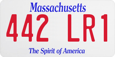 MA license plate 442LR1