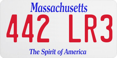 MA license plate 442LR3