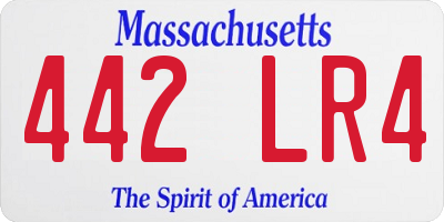 MA license plate 442LR4