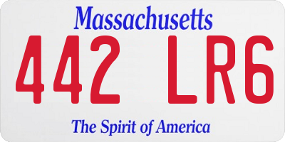 MA license plate 442LR6