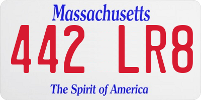 MA license plate 442LR8
