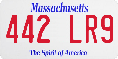 MA license plate 442LR9