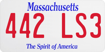 MA license plate 442LS3