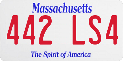 MA license plate 442LS4