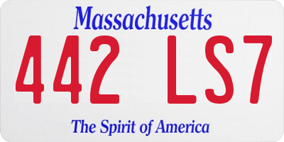 MA license plate 442LS7