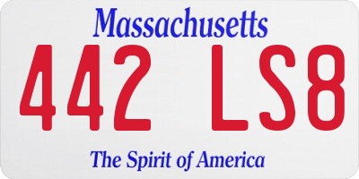 MA license plate 442LS8