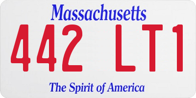 MA license plate 442LT1
