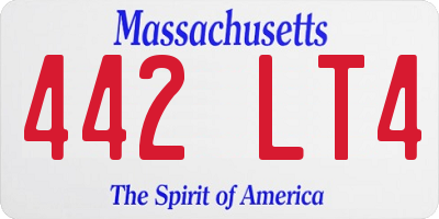 MA license plate 442LT4
