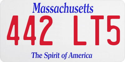 MA license plate 442LT5