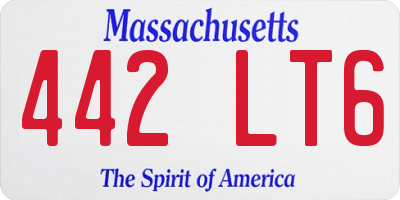 MA license plate 442LT6