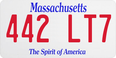MA license plate 442LT7