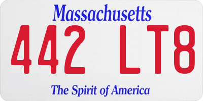 MA license plate 442LT8
