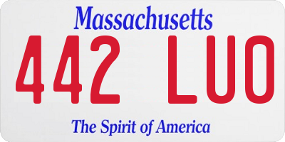 MA license plate 442LU0