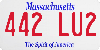 MA license plate 442LU2