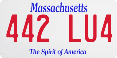 MA license plate 442LU4