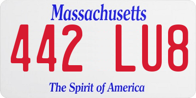 MA license plate 442LU8