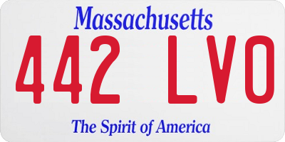 MA license plate 442LV0