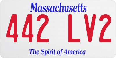 MA license plate 442LV2
