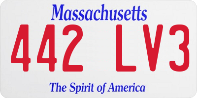 MA license plate 442LV3