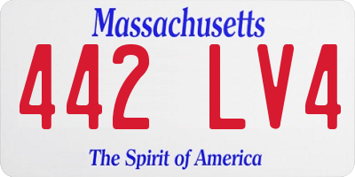 MA license plate 442LV4