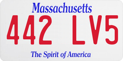 MA license plate 442LV5