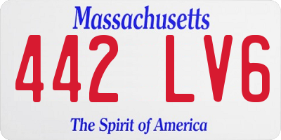 MA license plate 442LV6
